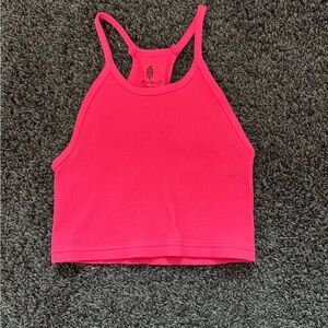 Free People Pink Ribbed Tank Top